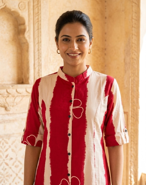 White & Rani Kurta Pant Set
