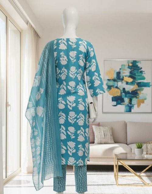 Firozi Printed Kurta Pant & Dupatta set