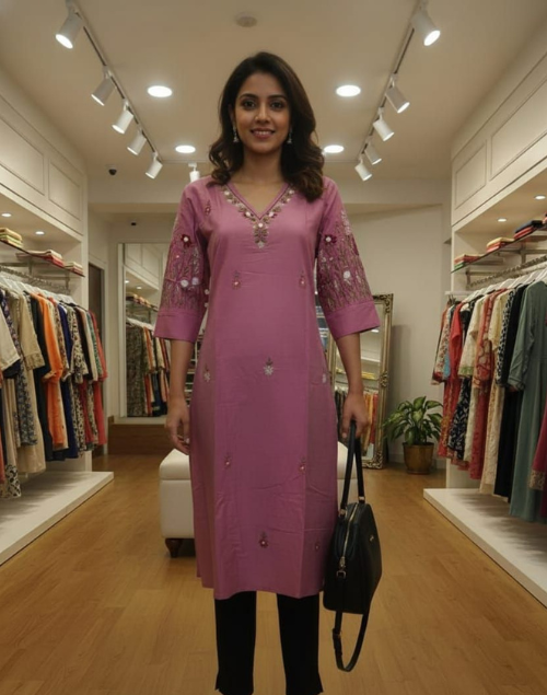 Light Pink Raw Silk Kurta