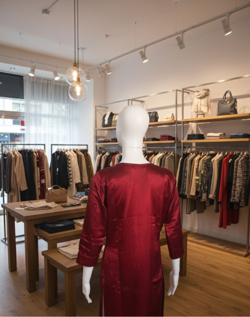 Red Mashru Silk Kurta