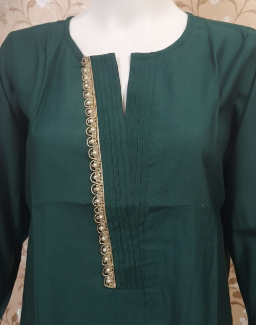 Bottle Green Vertican Silk Kurta